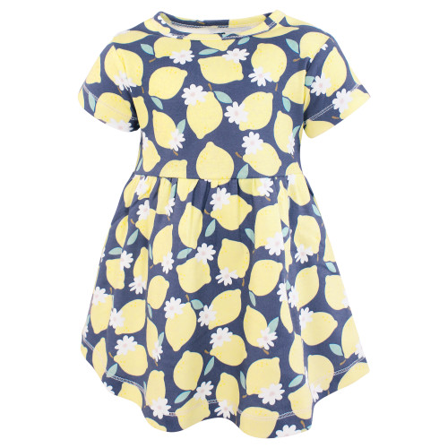 Hudson Baby Cotton Dresses, Blue Lemon