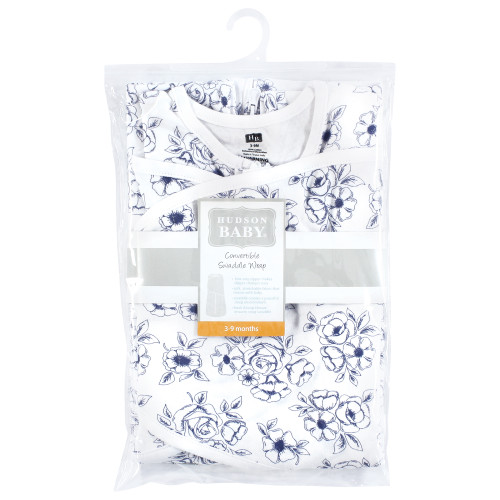 Hudson Baby Convertible Swaddle Sleep Sack, Blue Toile