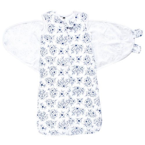 Hudson Baby Convertible Swaddle Sleep Sack, Blue Toile