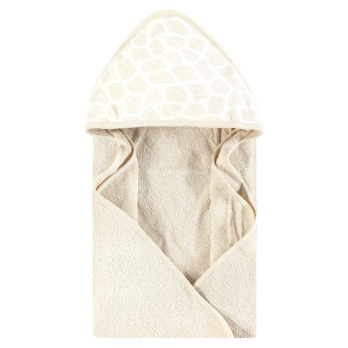 Hudson Baby Cotton Animal Face Hooded Towel, Beige Giraffe