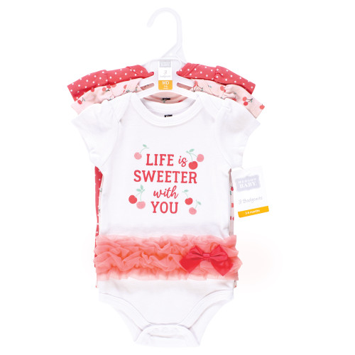 Hudson Baby Cotton Bodysuits 3-Pack, Life Is Sweeter Tutu