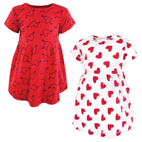 Hudson Baby Cotton Dresses, Love Hearts