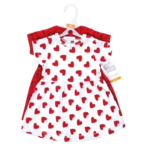 Hudson Baby Cotton Dresses, Love Hearts