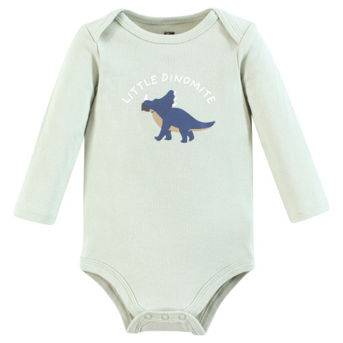 Hudson Baby Cotton Long-Sleeve Bodysuits 3-Pack, Dino Friends