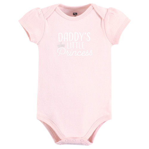 Hudson Baby Cotton Bodysuits 3-Pack, Daddys Princess Crown