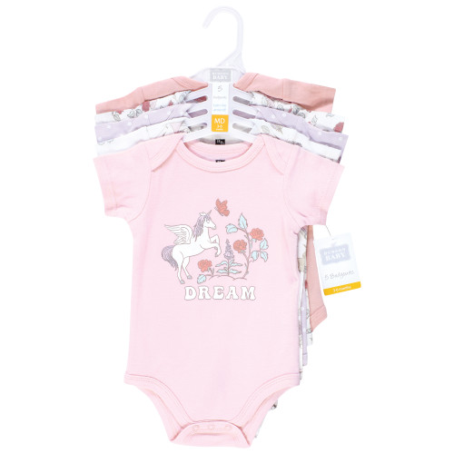 Hudson Baby Cotton Bodysuits 5-Pack, Unicorn Dream World