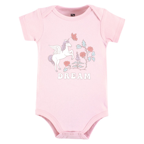 Hudson Baby Cotton Bodysuits 5-Pack, Unicorn Dream World
