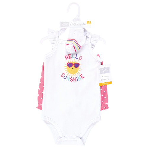 Hudson Baby Bodysuit, Short and Sock, Hello Sunshine Sunglasses