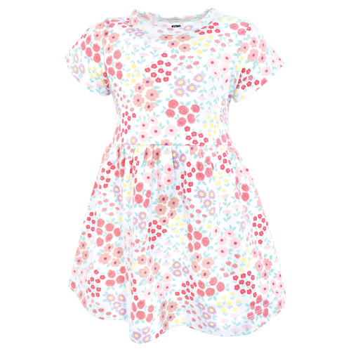Hudson Baby Cotton Dresses, Bright Pink Flower Field