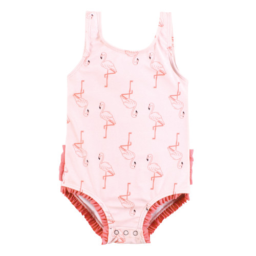 Hudson Baby Baby and Toddler Swimsuit, Pink Flamingo Baby