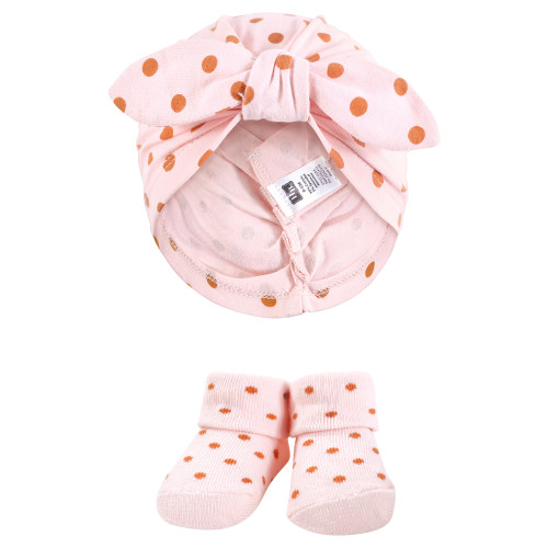 Hudson Baby Turban and Socks Set, Acorn Botanical