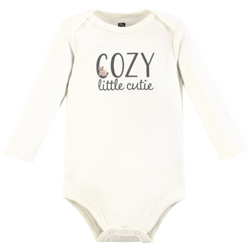 Hudson Baby Cotton Long-Sleeve Bodysuits 3-Pack, Cozy Cutie