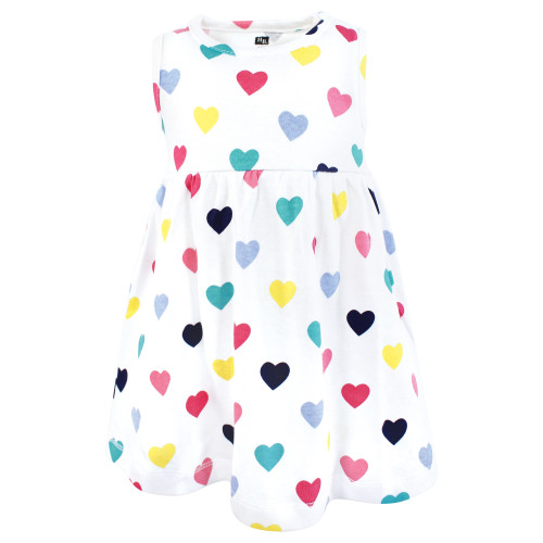 Hudson Baby Cotton Dress and Cardigan Set, Navy Hearts