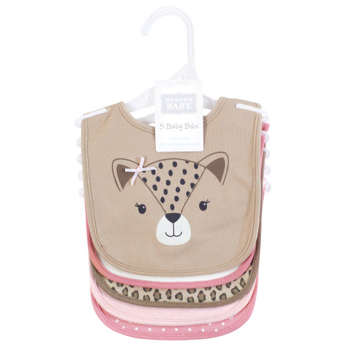Hudson Baby Cotton Bibs, Sassy Cheetah