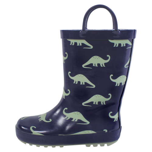 Hudson Baby Rain Boots, Navy Sage Dino