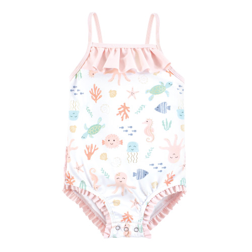 Hudson Baby Baby and Toddler Swimsuit, Pastel Sea Baby