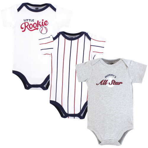 Hudson Baby Cotton Bodysuits 3-Pack, Mommys All Star