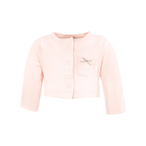 Hudson Baby Cotton Dress and Cardigan Set, Pink Taupe Floral