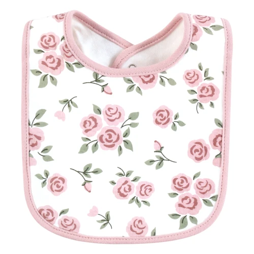 Hudson Baby Cotton Bibs, Mama Mauve Sage Rose