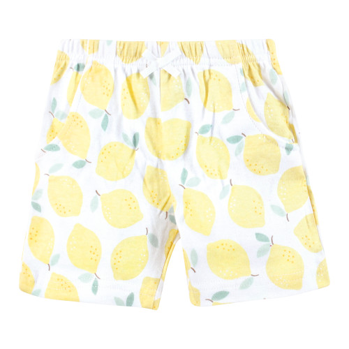 Hudson Baby Shorts Bottoms 4-Pack, Lemon Daisy