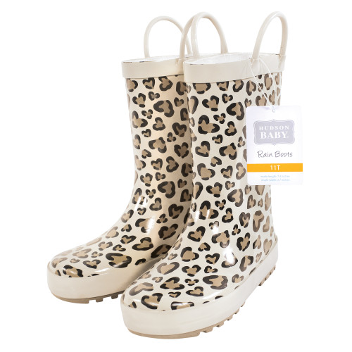 Hudson Baby Rain Boots, Heart Leopard