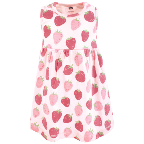 Hudson Baby Cotton Dress and Cardigan Set, Strawberry Love