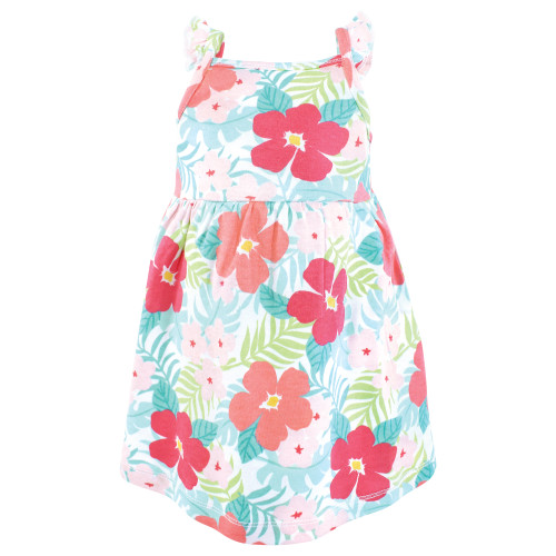 Hudson Baby Cotton Dresses, Tropical Flamingo