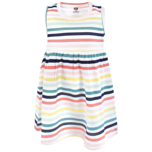 Hudson Baby Cotton Dress and Cardigan Set, Sunset Stripe
