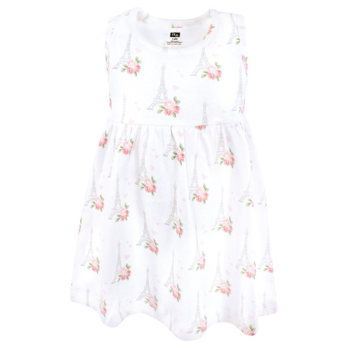 Hudson Baby Cotton Dress and Cardigan Set, Bonjour Paris