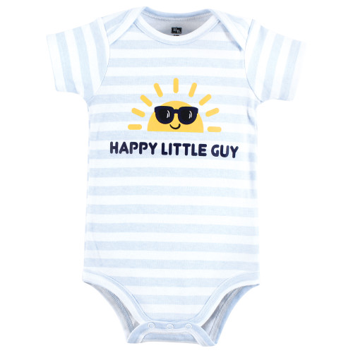 Hudson Baby Cotton Bodysuits 3-Pack, Happy Little Guy