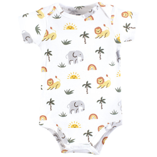 Hudson Baby Cotton Bodysuits 3-Pack, Happy Little Guy