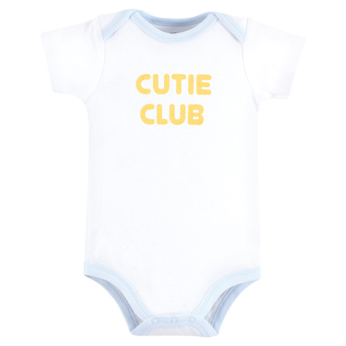Hudson Baby Cotton Bodysuits 3-Pack, Happy Little Guy