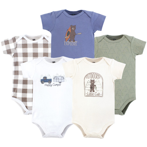 Hudson Baby Cotton Bodysuits 5-Pack, Outdoorsy Cub