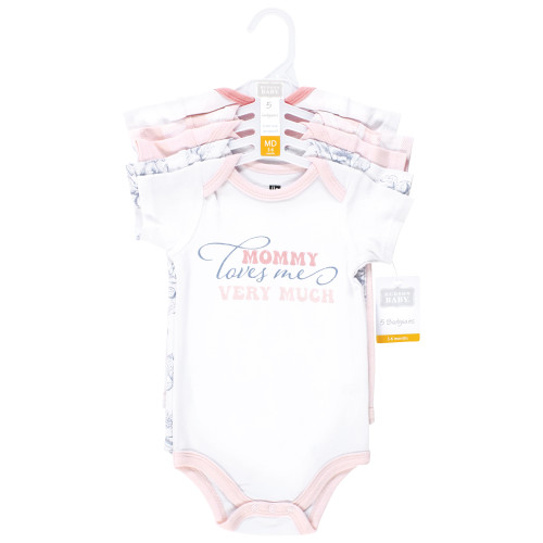 Hudson Baby Cotton Bodysuits 5-Pack, Toile Floral