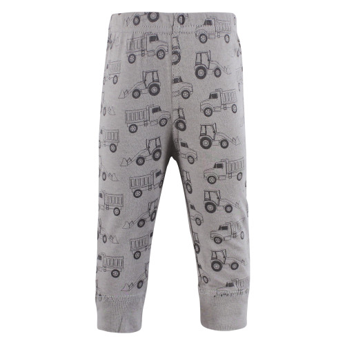 Hudson Baby Cotton Pants and Leggings, Gray Construction Trucks