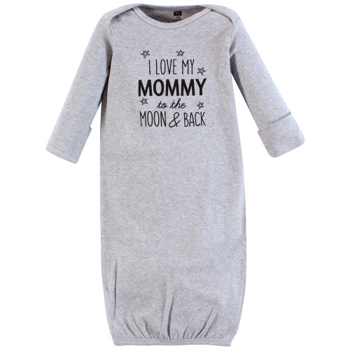 Hudson Baby Gown, Swaddle Blanket and Cap or Headband, Mom Moon And Back