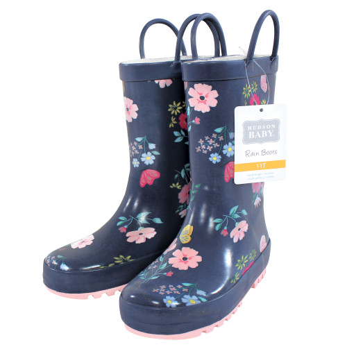 Hudson Baby Rain Boots, Blue Butterfly Floral