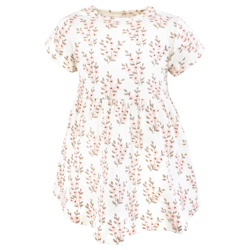 Hudson Baby Cotton Dresses, Pink Taupe Florals