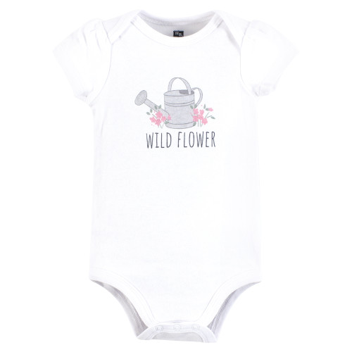 Hudson Baby Cotton Bodysuits 3-Pack, Wild Flower Garden
