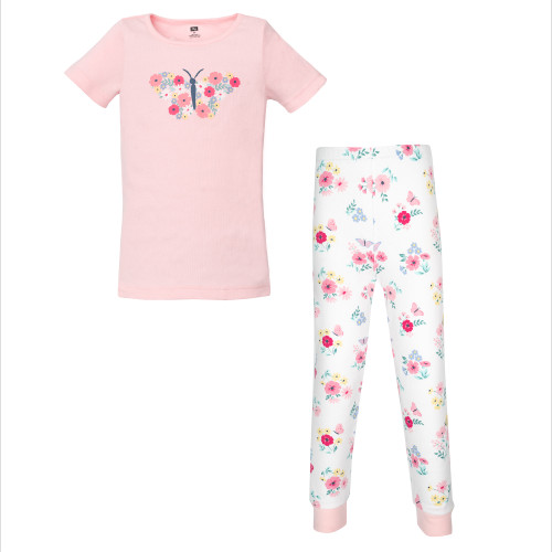 Hudson Baby Cotton Pajama Set, Butterfly Floral