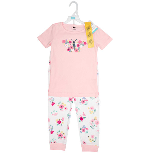 Hudson Baby Cotton Pajama Set, Butterfly Floral