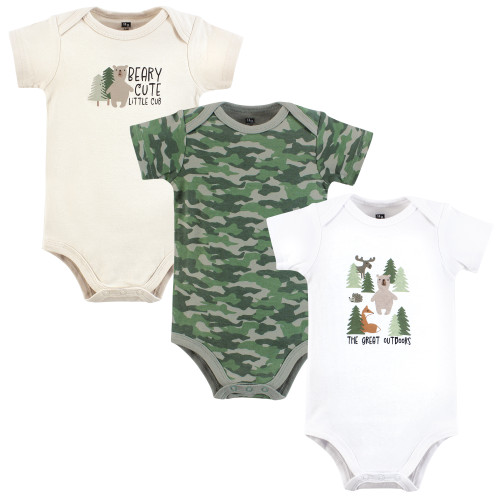 Hudson Baby Cotton Bodysuits 3-Pack, The Great Outdoors