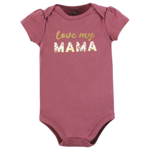 Hudson Baby Cotton Bodysuit, Pant and Shoe Set, Mama Autumn Floral