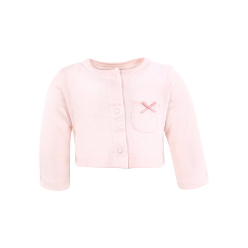 Hudson Baby Cotton Dress and Cardigan Set, Blush Pink Floral