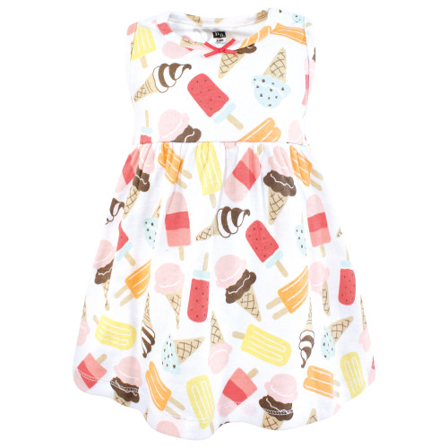 Hudson Baby Cotton Dress and Cardigan Set, Ice Cream And Popsicles