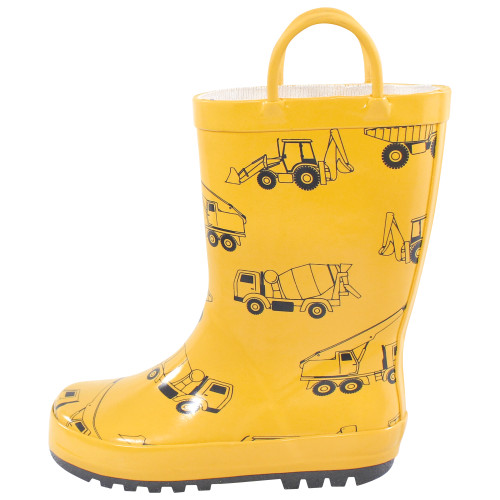 Hudson Baby Rain Boots, Yellow Construction