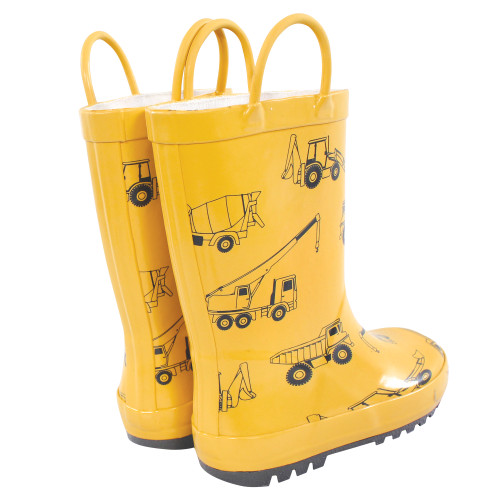 Hudson Baby Rain Boots, Yellow Construction