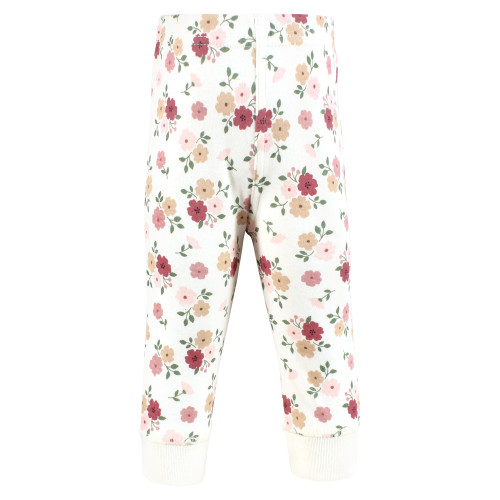 Hudson Baby Cotton Pants and Leggings, Mauve Floral Love
