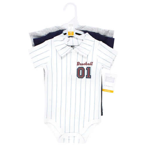 Hudson Baby Cotton Bodysuits 3-Pack, All Star Polo