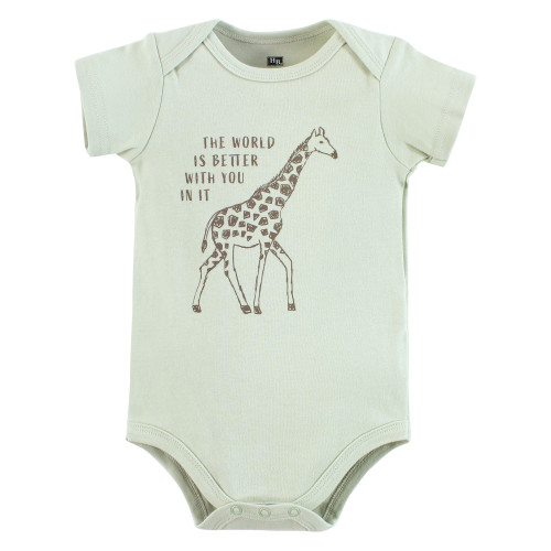 Hudson Baby Cotton Bodysuits 5-Pack, Green Jungle